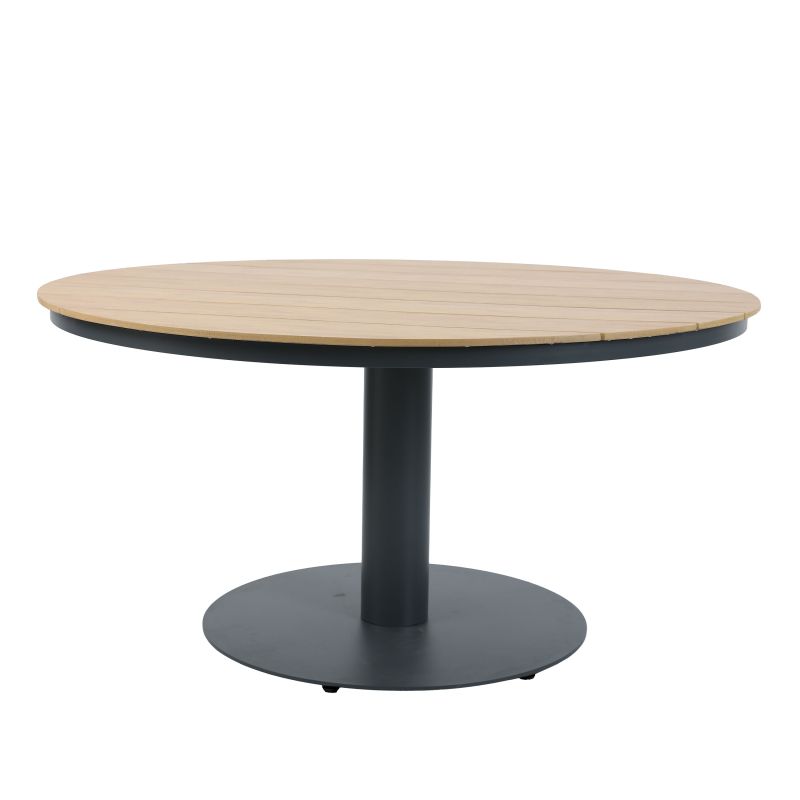 Table de jardin Anthracite avec aspect bois - Jay