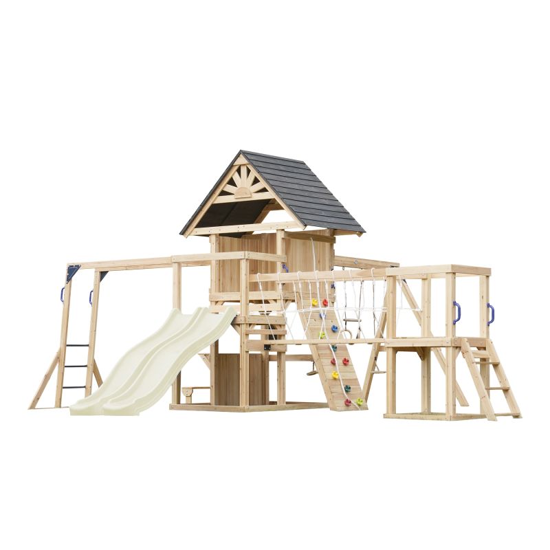 Aire de jeux - Double toboggan crème - Hunter