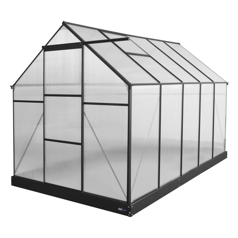 Serre de jardin en polycarbonate - Noir 310x190x207 cm - Simon