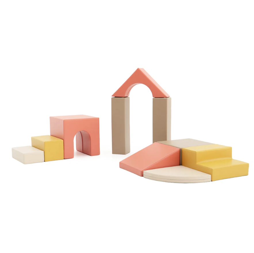 Ensemble blocs créatif marron / jaune / rouge