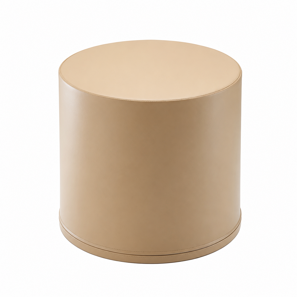 Pouf rond couleur beige - Large