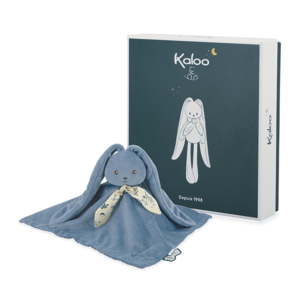 Doudou plat lapinoo bleu horizon