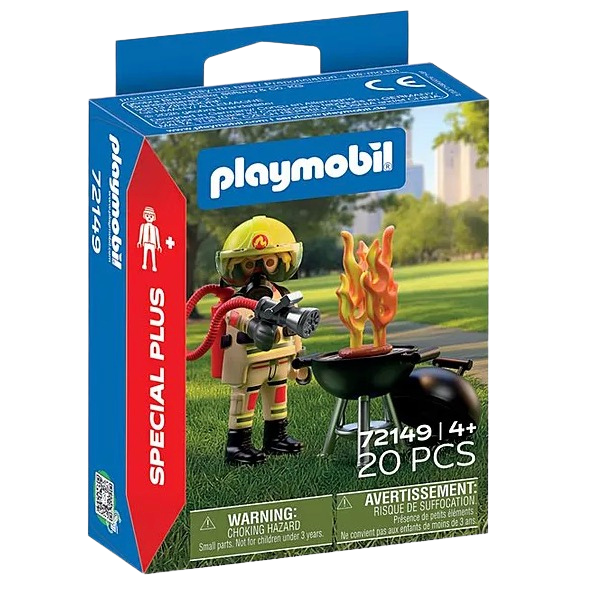 72149 Pompier et barbecue en feu