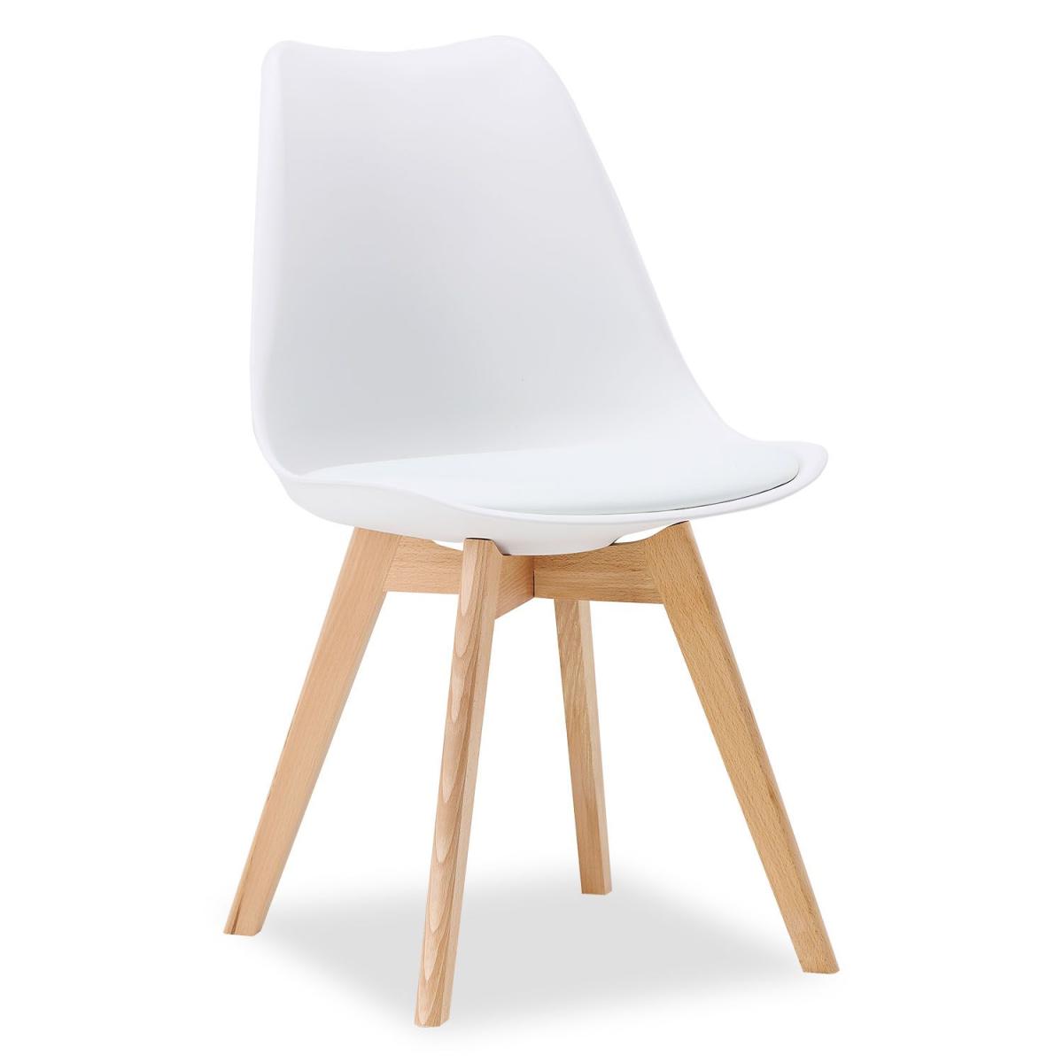 Chaise Blanche avec Pieds en Bois