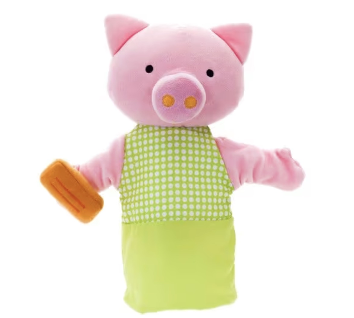 Marionnette Cochon en tenue Verte