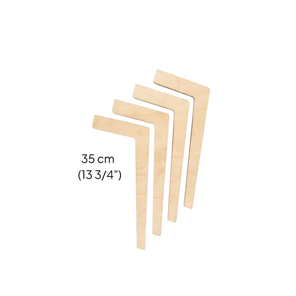 Pieds de table Tulla, bois, courts