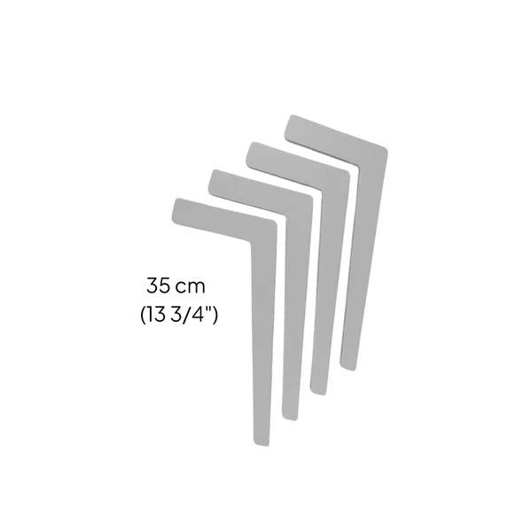 Pieds de table Tulla, gris, courts