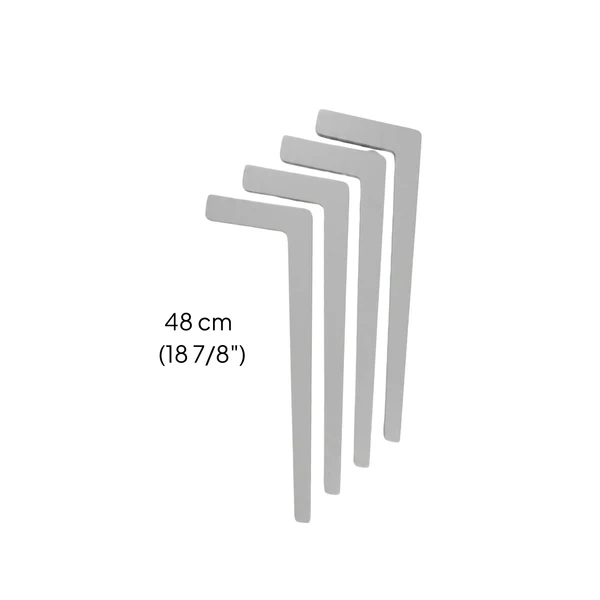 Pieds de table Tulla, gris, longs