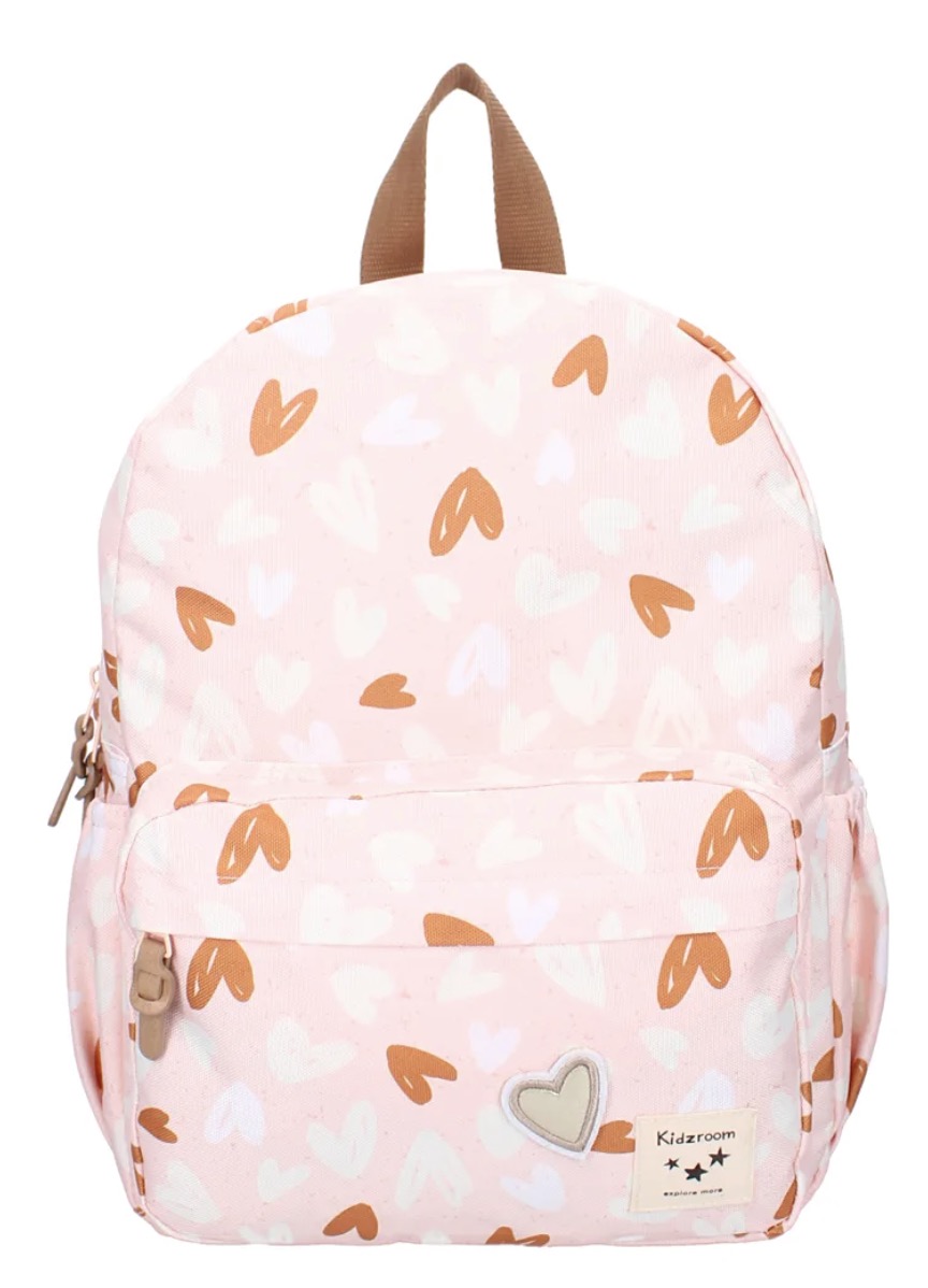 Sac a dos enfant coeurs rose caramel