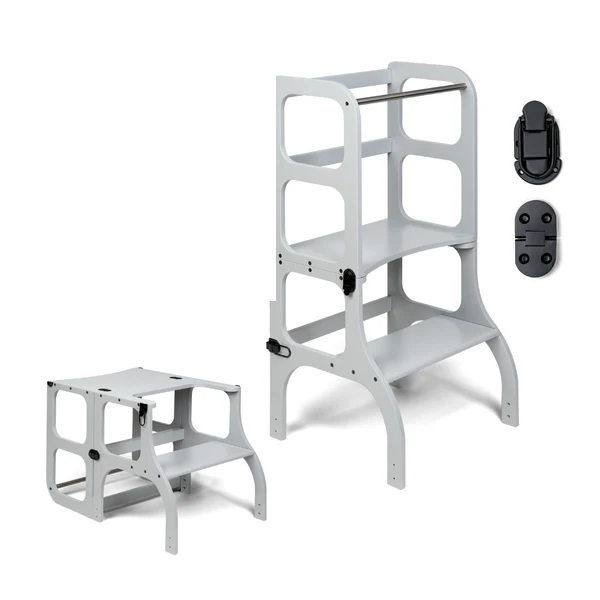 Tour d'apprentissage - table « Step'n'Sit », gris clair / fermoirs noirs