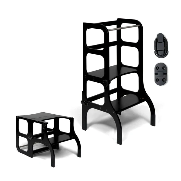 Tour d'apprentissage - table « Step'n'Sit », noir / fermoirs noirs