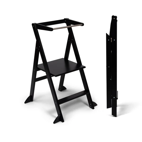 Tour d'apprentissage pliable « Step'n'Fold », noir, avec support supplémentaire