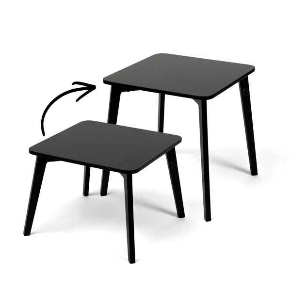 Table Tulla, noir, pieds à deux longueurs