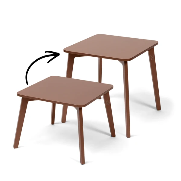 Table Tulla, moka, pieds à deux longueurs