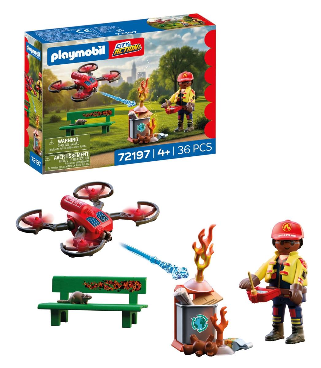 72197 Drone de pompier avec fleches d eau