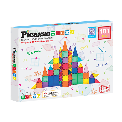 PicassoTiles 101pc Magnetic Tile Classic Building Blocks