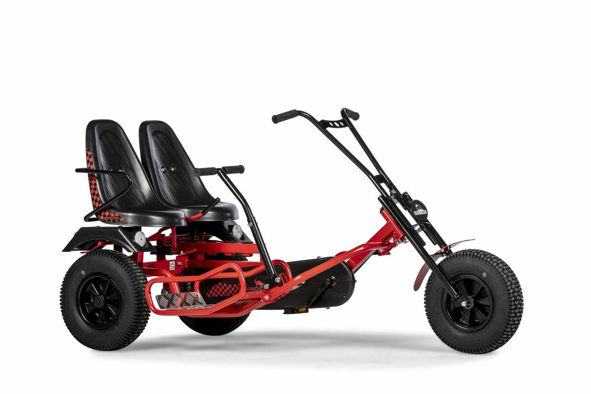 Kart à pédales professionnel DINO CARS 2Rider F rouge et noir deux places