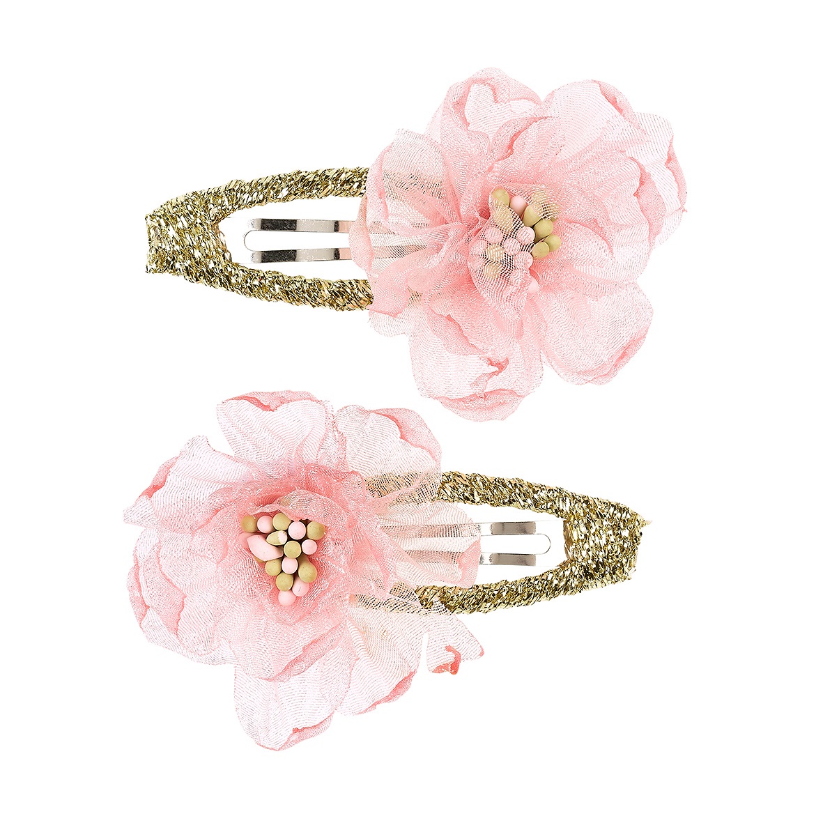 lot de 2 barettes Yoa fleurs rose