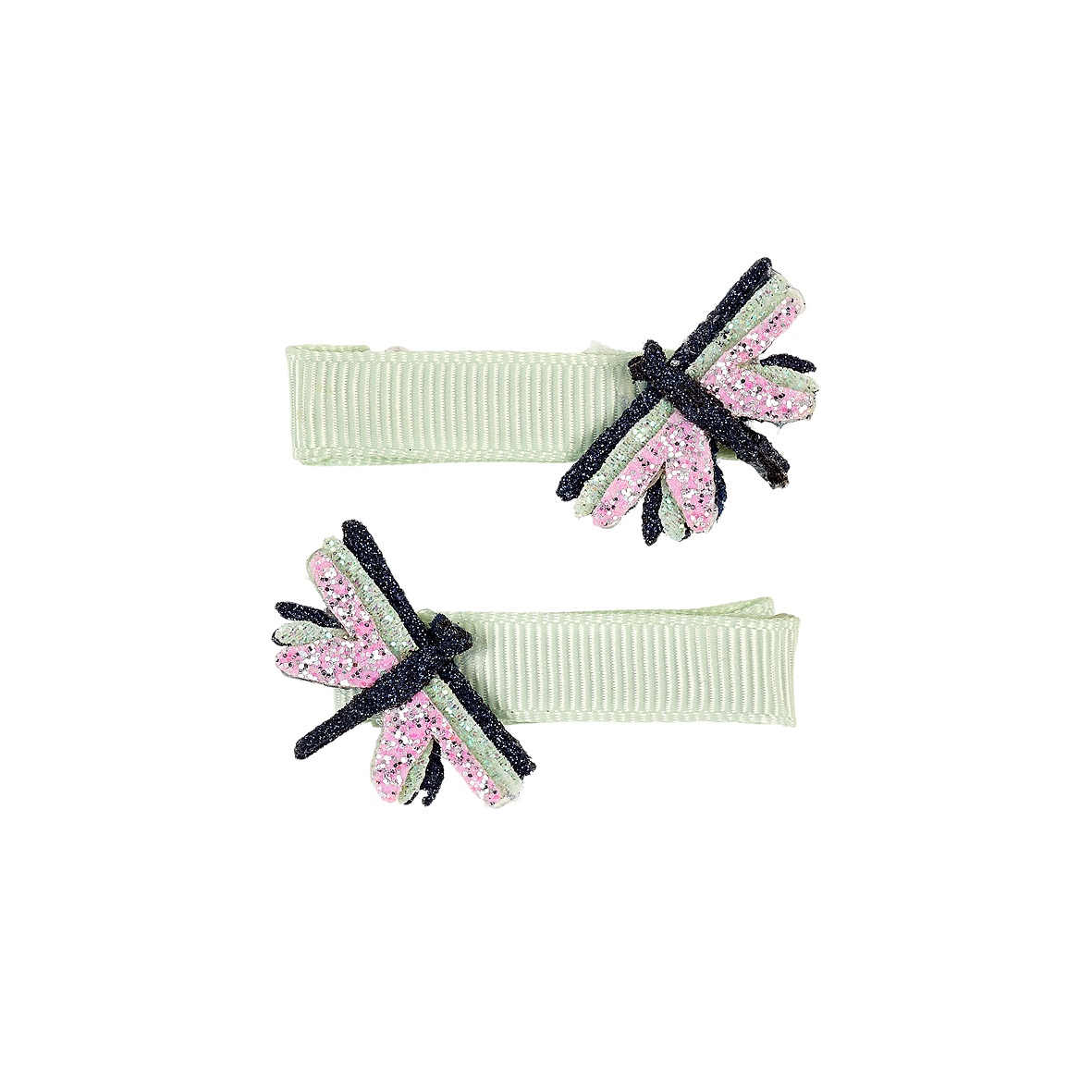 Lot de 2 pince a cheveux Yoia verte
