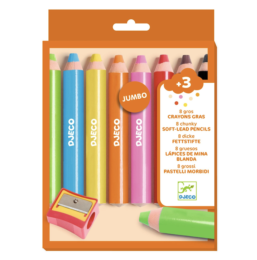 8 gros CRAYONS GRAS - Djeco