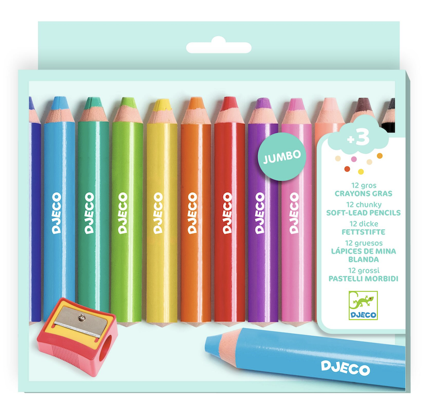 12 gros crayons gras - Djeco