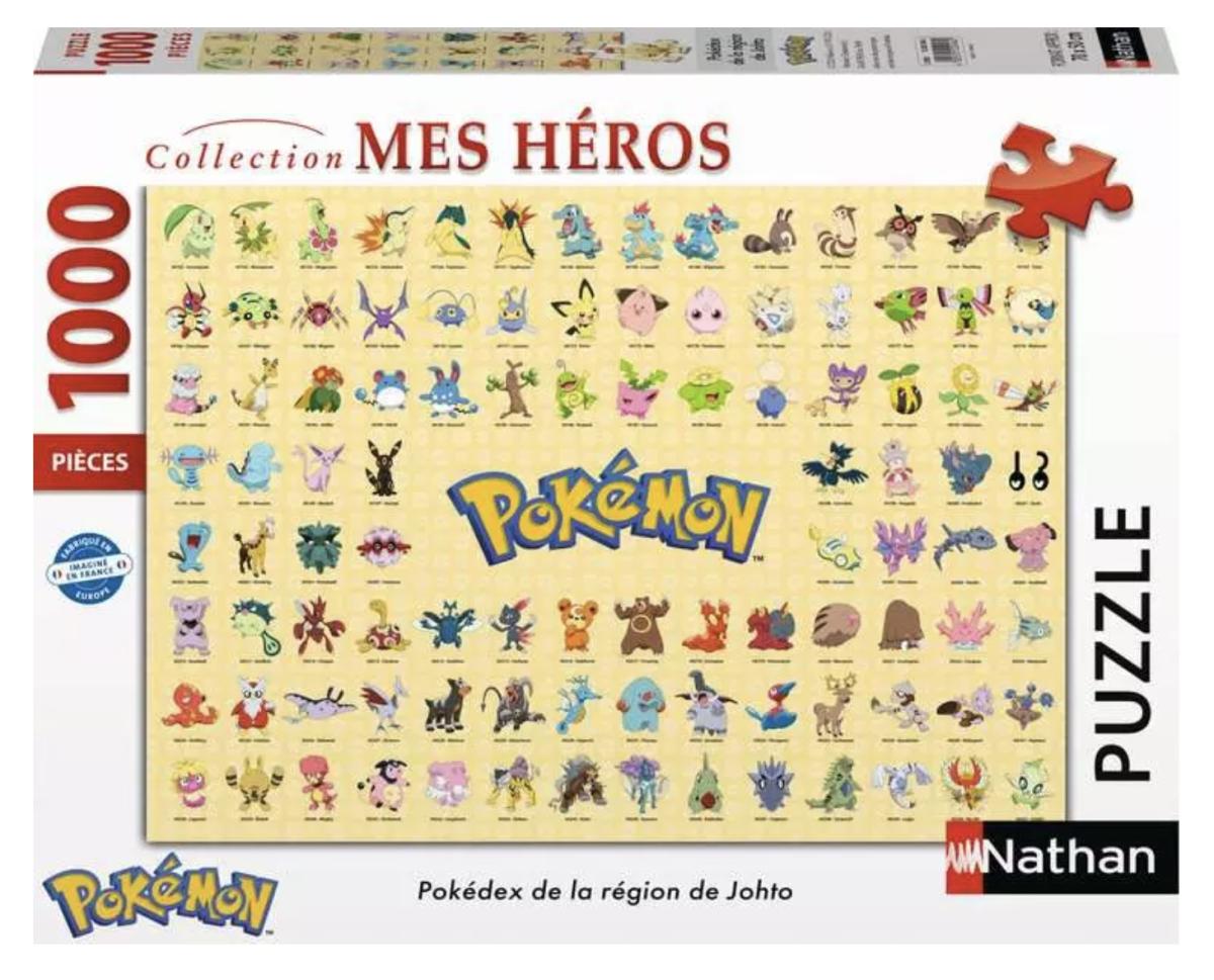 Puzzles Adultes 1000 pieces - Pokemon - Pokedex de la region de Johto