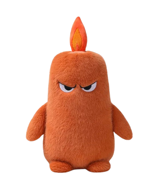 Peluche bougie en en colere 18cm