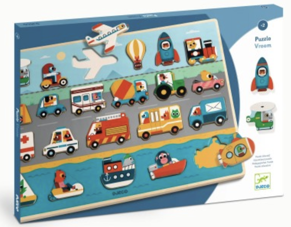 Puzzle vroom - encastrement - Djeco