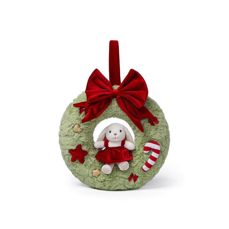 Couronne de noel en peluche 30cm