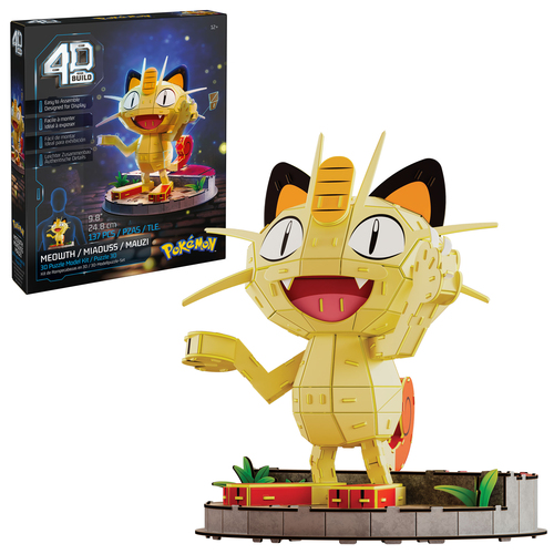 4D Build - Puzzle 3D Pokemon - Miaouss 137 Pieces - Jeu Enfant 12 ans Et +