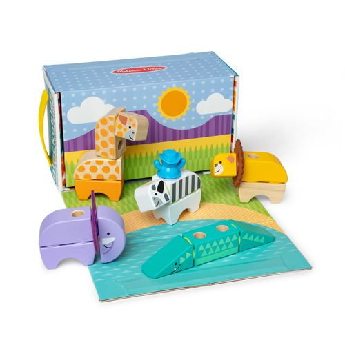 Melissa et Doug Les Animaux de la savane - 34 Pieces - BLOCKABLES