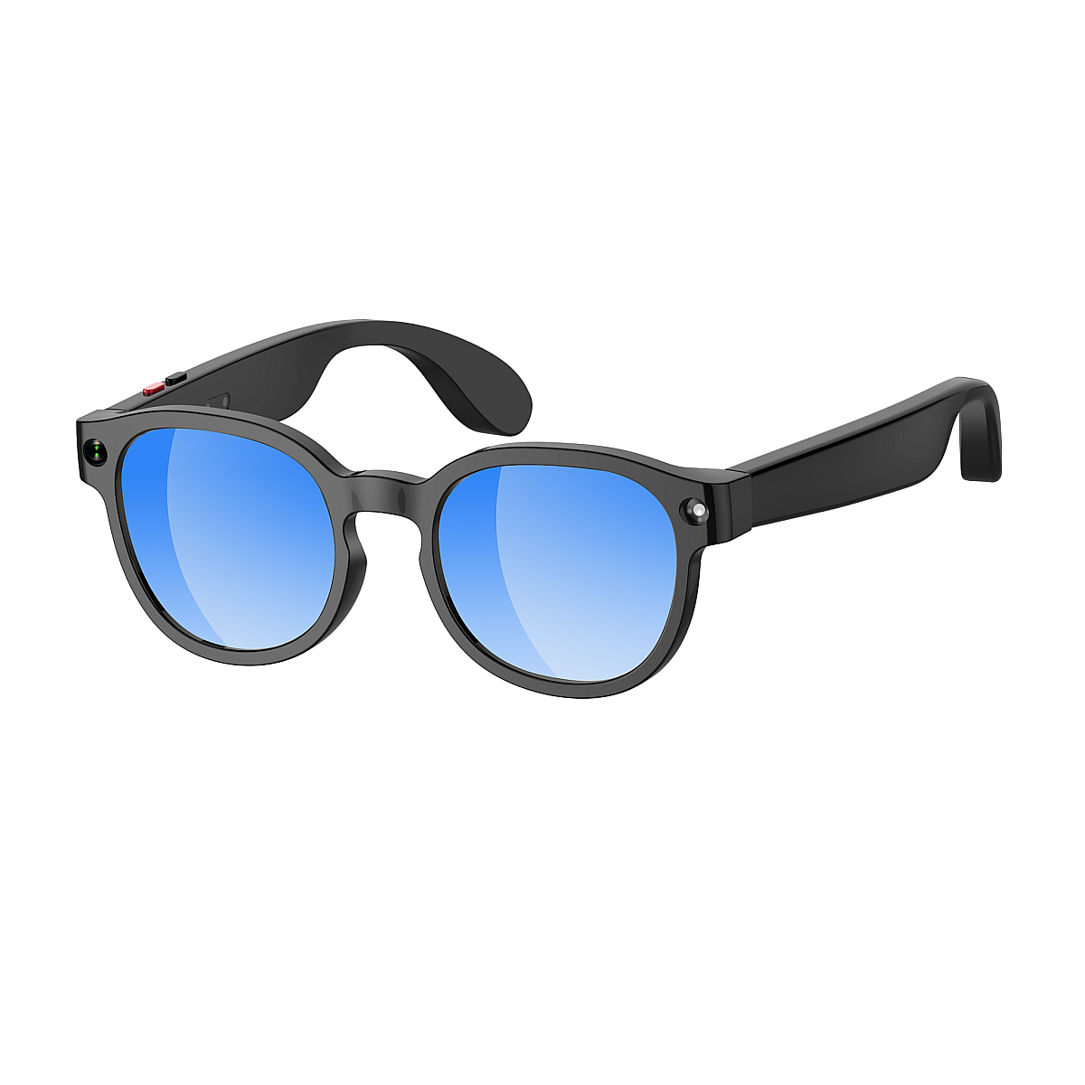 Lunettes caméra NASA Futura - 8 Mpx 1080p, Bluetooth 5.4, IA vocale - Noir / Bleu