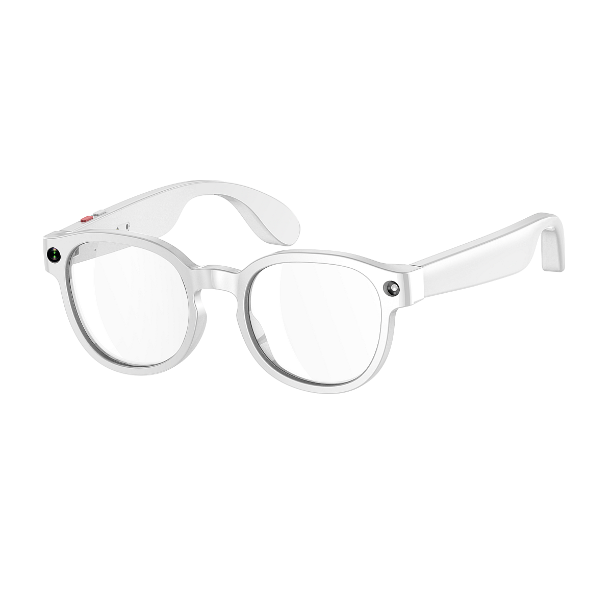 Lunettes caméra NASA Futura - 8 Mpx 1080p, Bluetooth 5.4, IA vocale - Blanc / Incolore