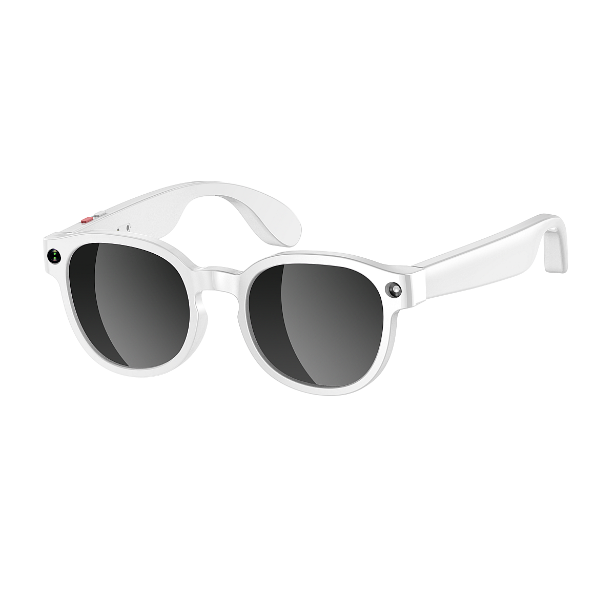 Lunettes caméra NASA Futura - 8 Mpx 1080p, Bluetooth 5.4, IA vocale - Blanc / Graphite