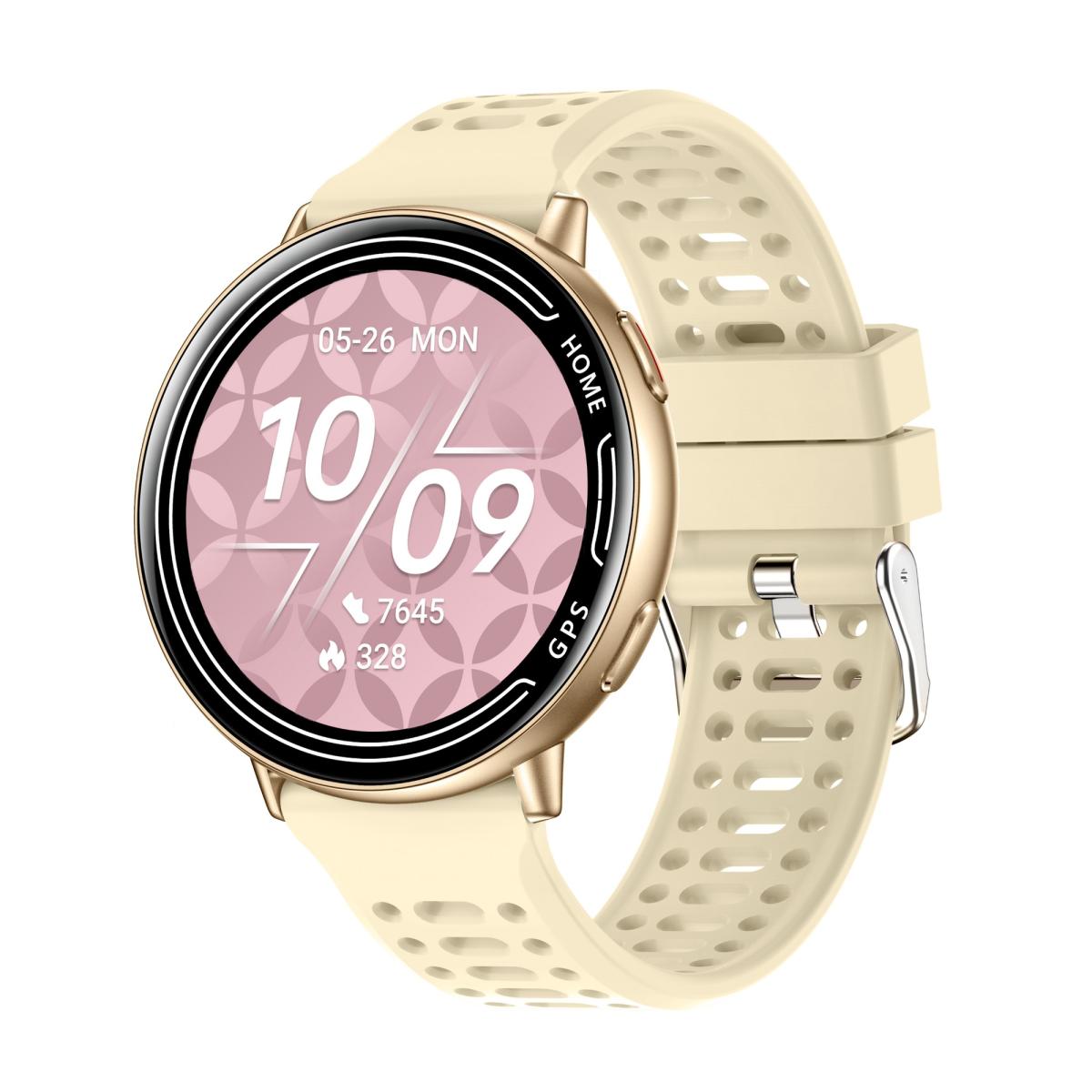 Montre connectée Galaxy 2026 GPS - appels Bluetooth, 100 modes sportifs - Silicone Rose