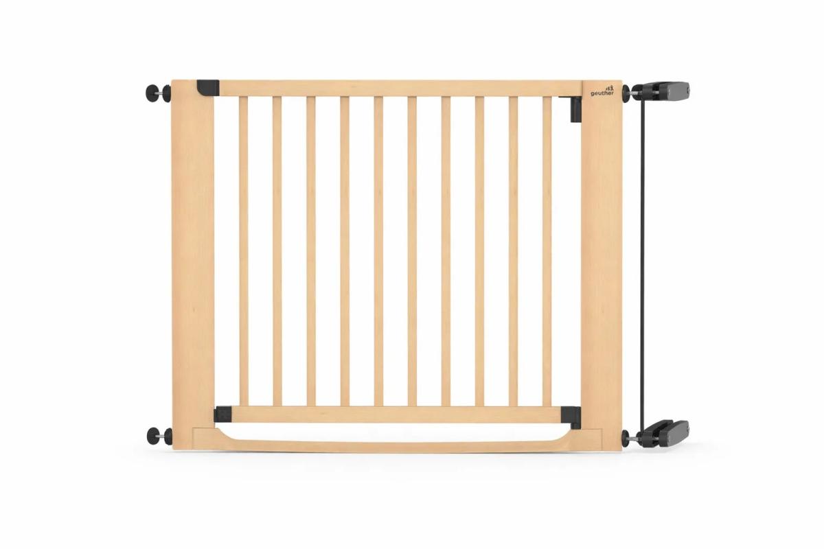 Geuther Barrière d'escalier Easylock FlatStep bois 95-103 cm - seuil plat, kit rampe noir