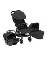 Poussette trio Myavo - siège auto SnugLite i-Size, nacelle, habillage pluie - Charcoal