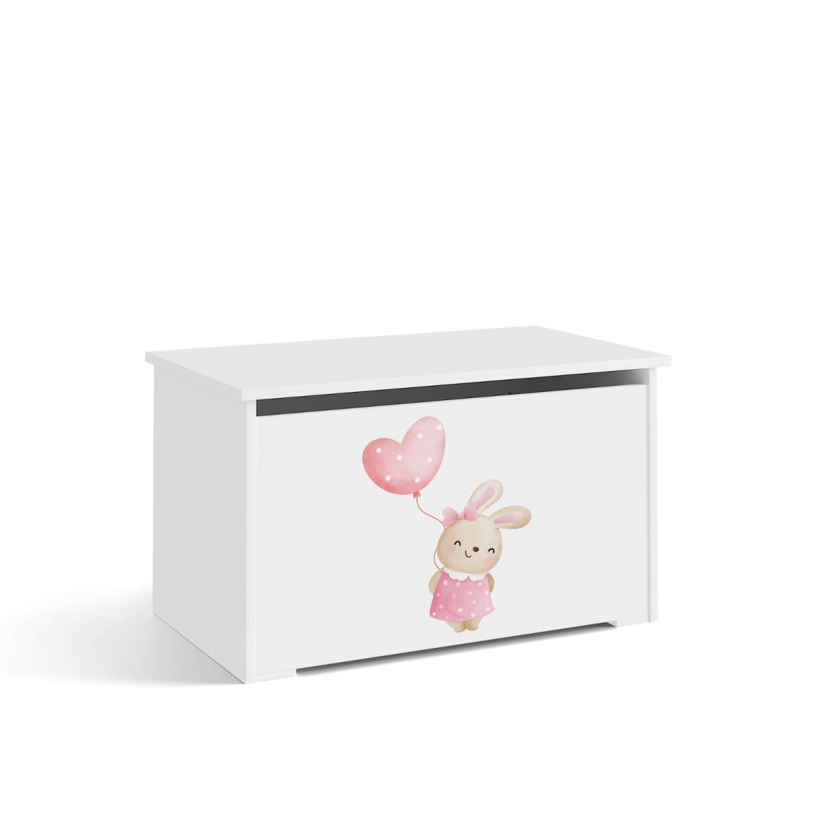 Coffre à jouets Daria Bunny - blanc, thème Lapin