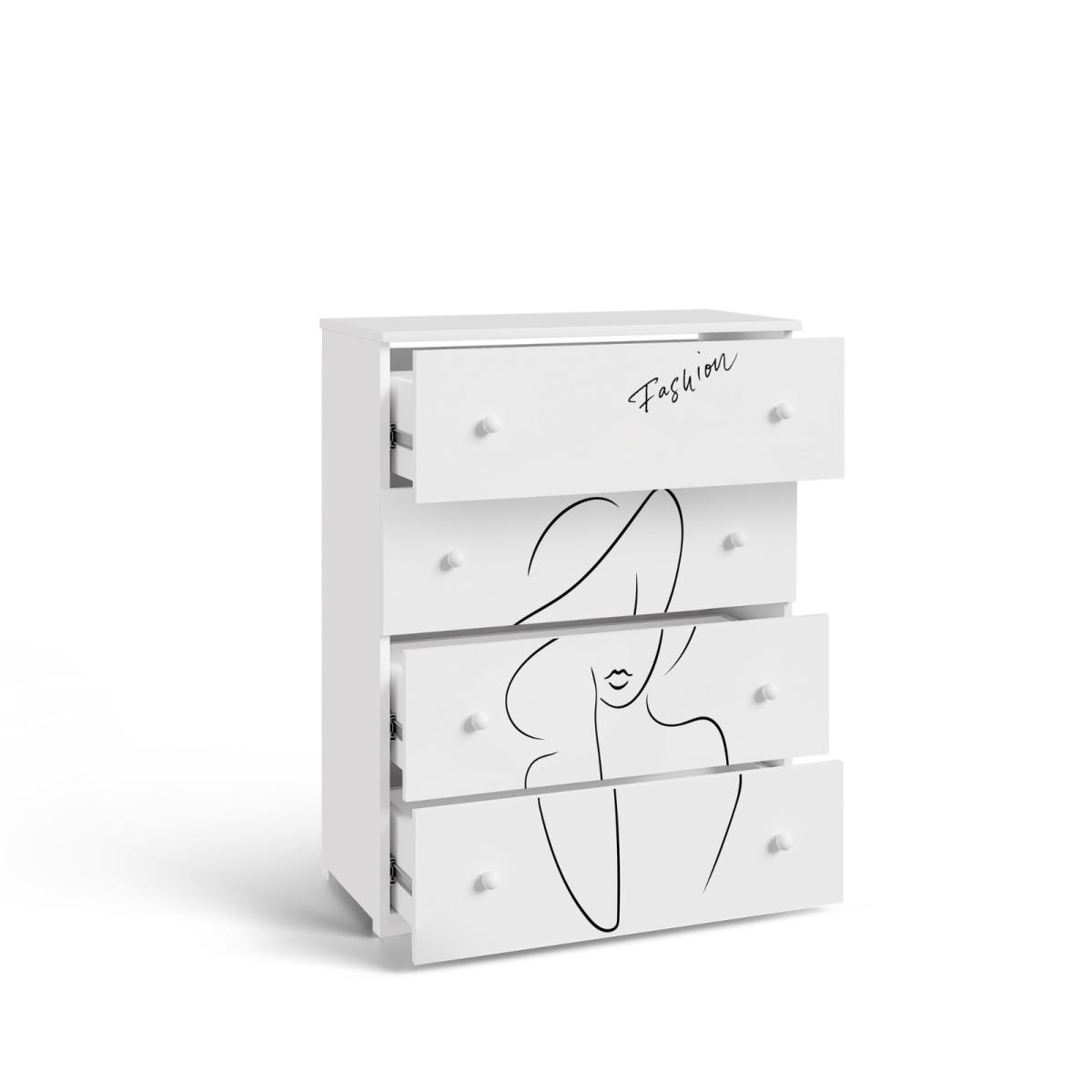 Commode enfant Emily Fashion - blanc, thème Mode