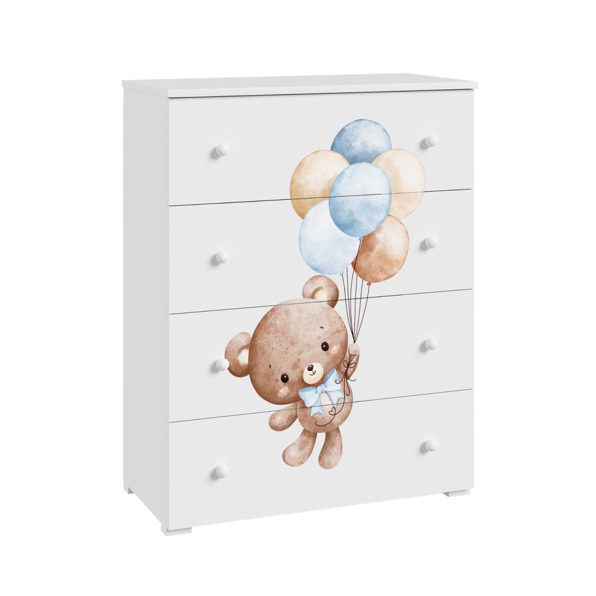 Commode enfant Emily Sweet Bear - blanc, thème Petit ours