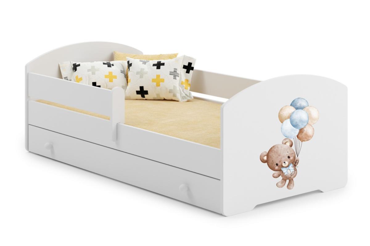 Lit enfant Sweet Bear 160 x 80 cm - barrière et tiroir, thème Petit ours