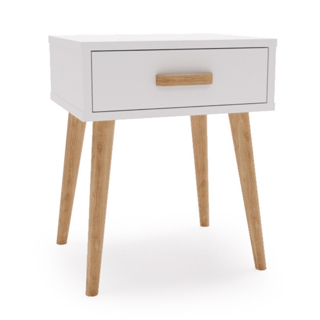 Buffet Luna - blanc, piètement bois