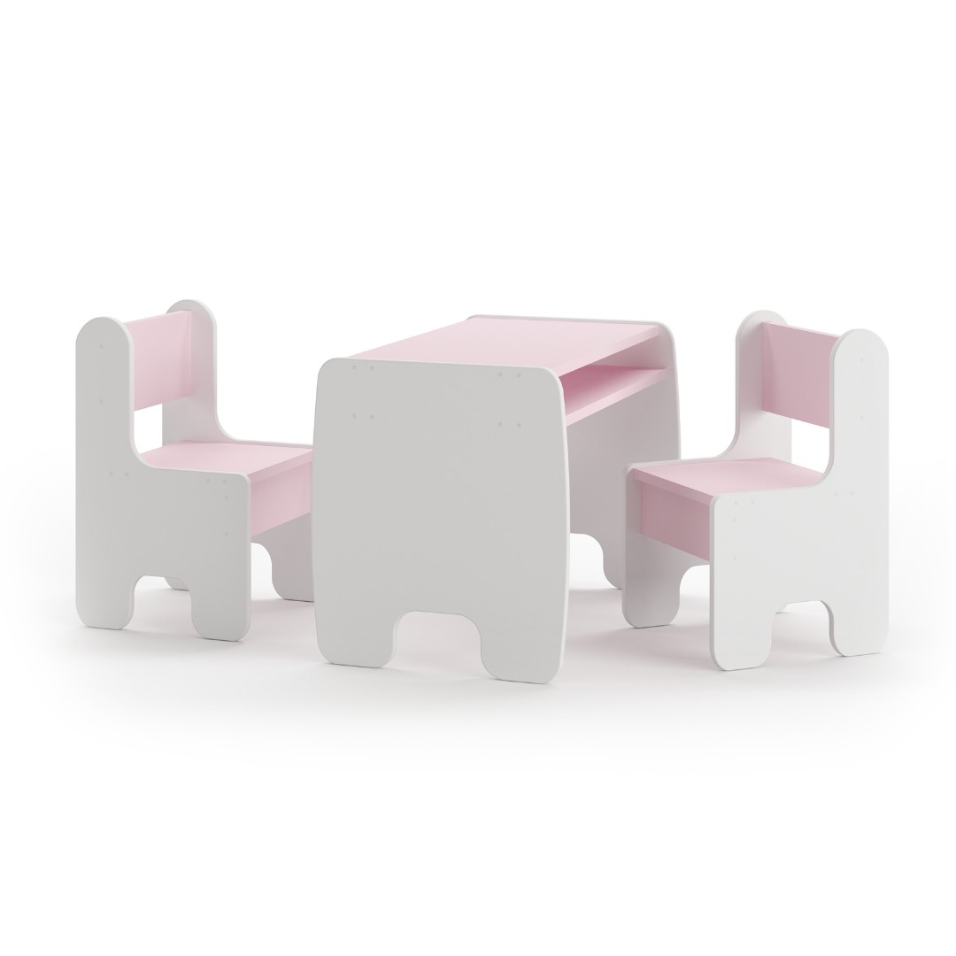 Ensemble table et deux chaises enfant - blanc