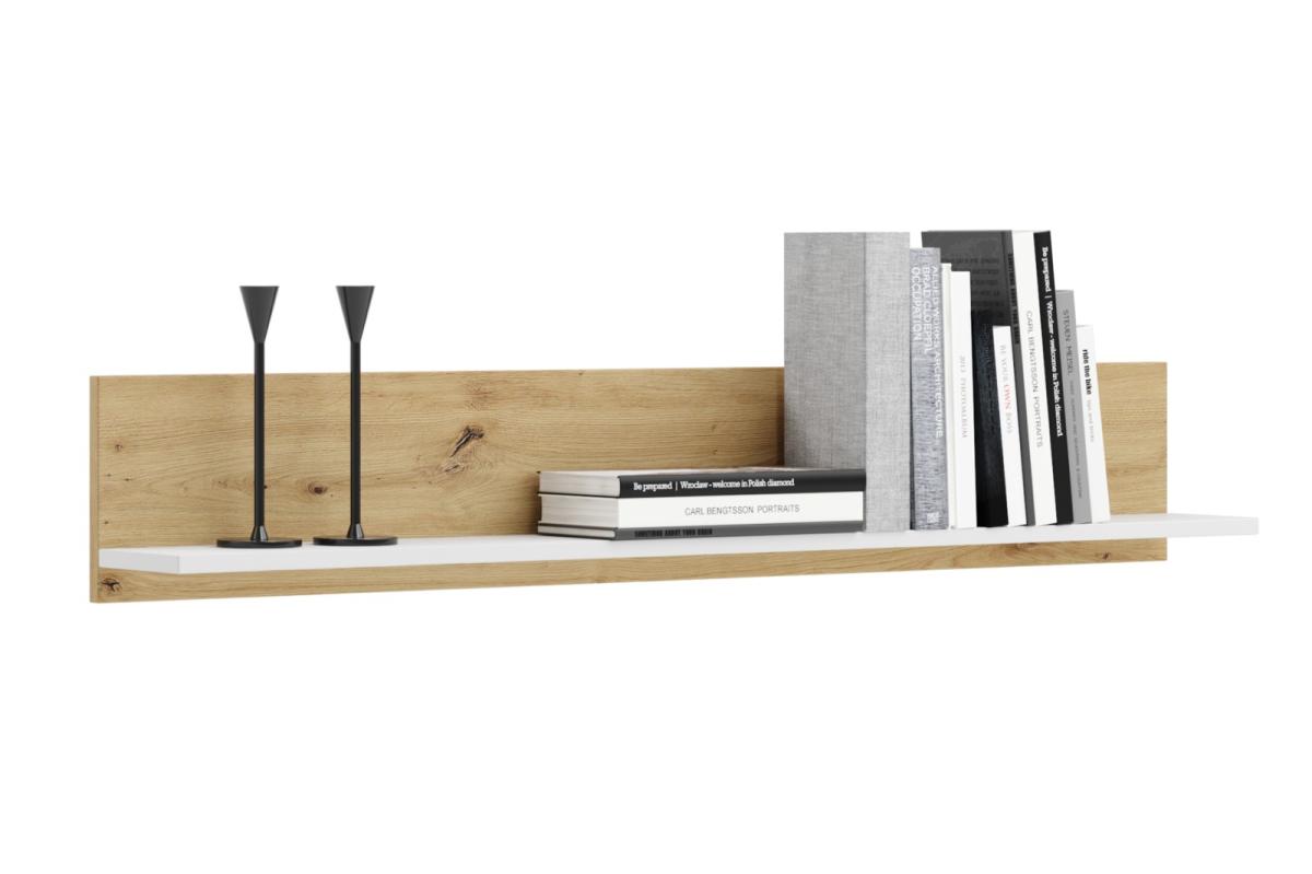 Bibliothèque 100 cm - chêne artisan et blanc