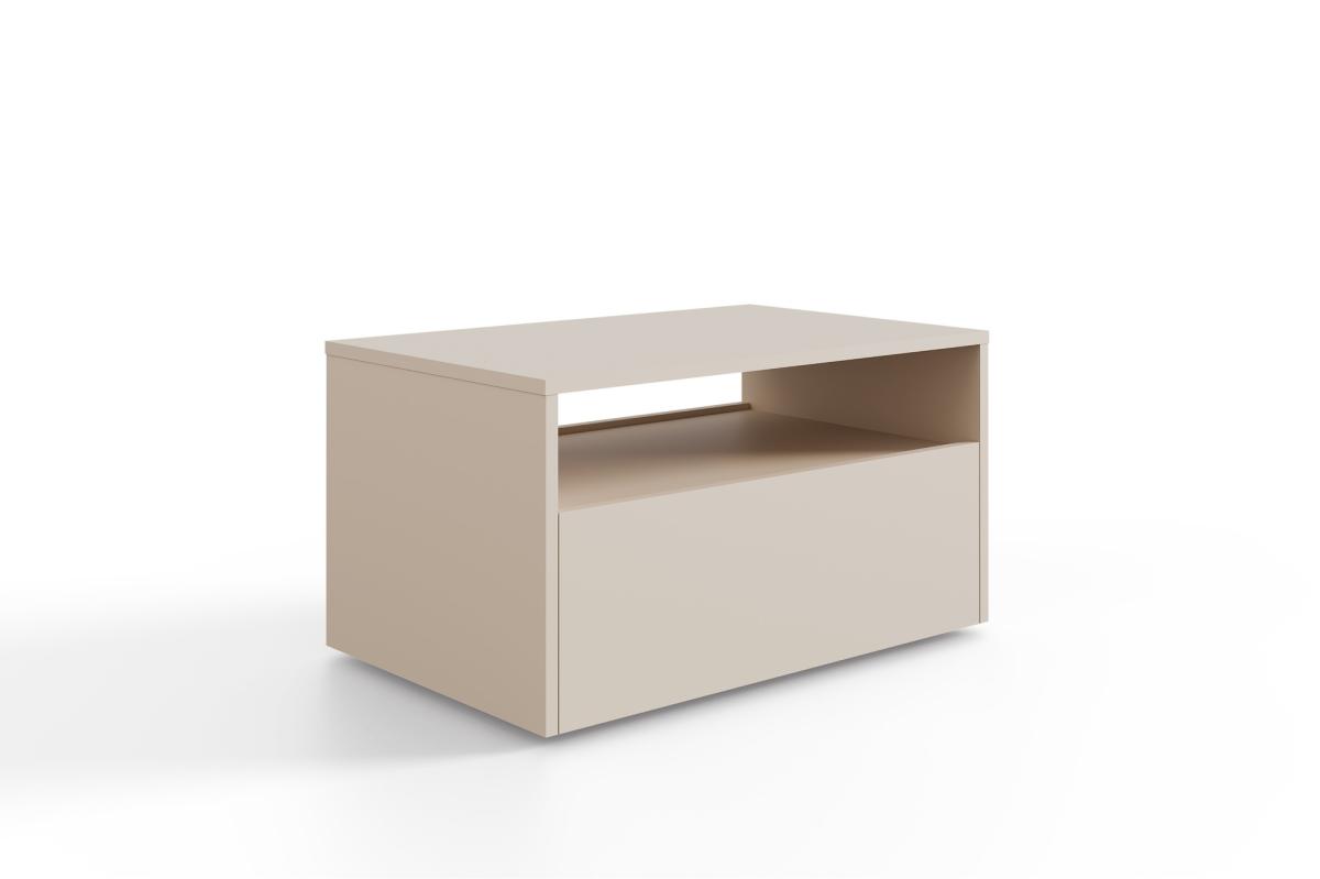 Table basse Lino 80 x 50 cm - roulettes et tiroir, cachemire