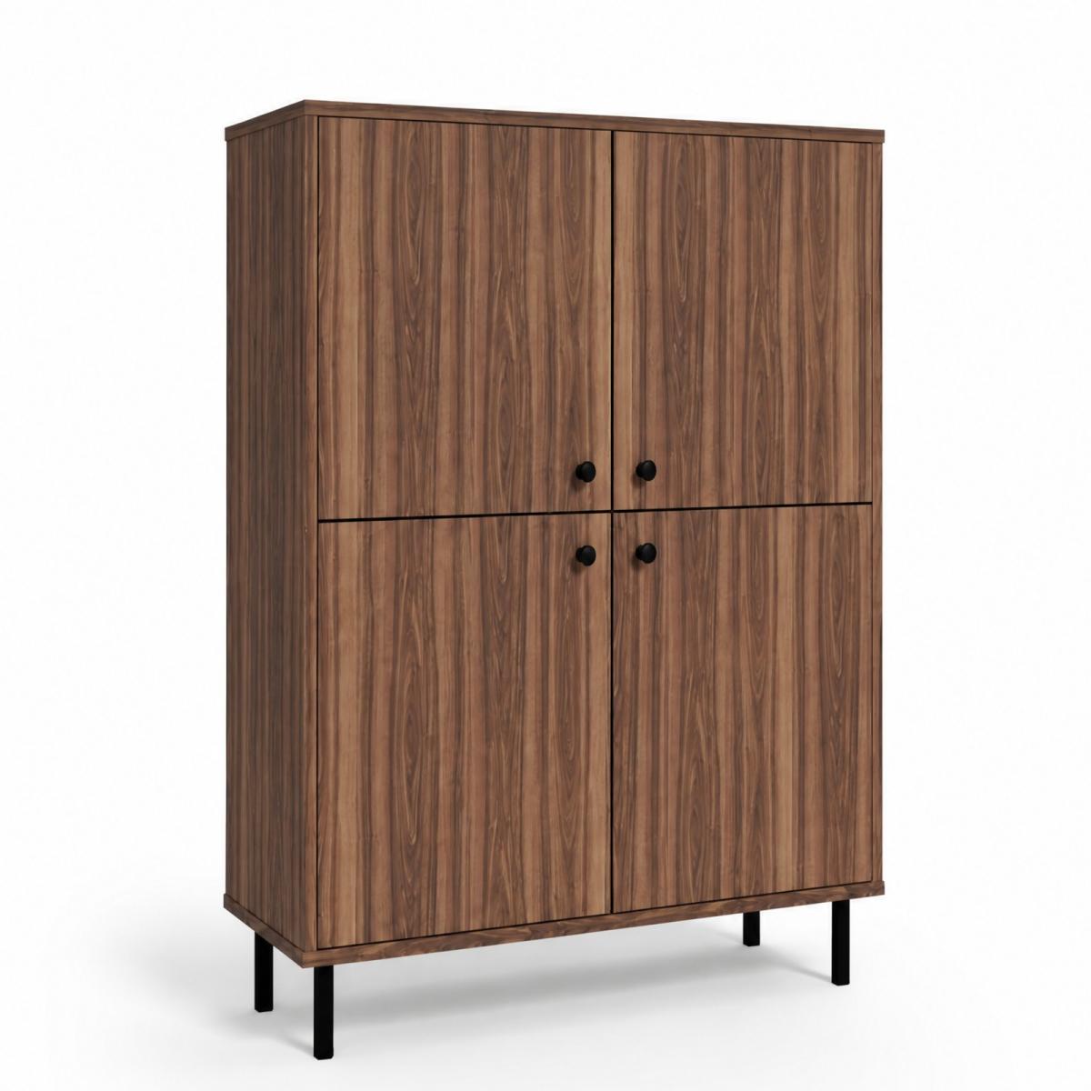 Commode Venus 4 portes 113 x 100 cm - noyer