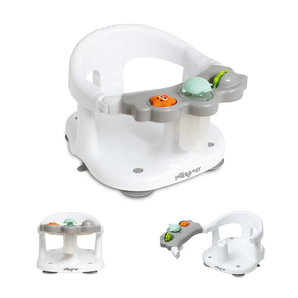 Siège de bain bébé Interbaby à ventouses - blanc - maintien dans la baignoire