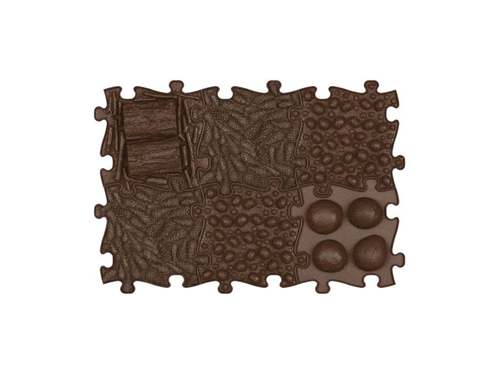 Tapis sensoriel Muffik ensemble Eco - 6 pièces, marron