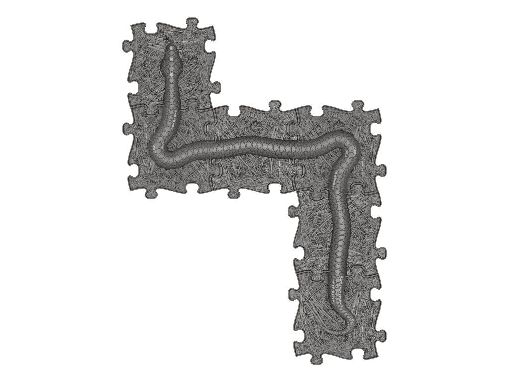 Tapis sensoriel Muffik parcours Serpent - 6 pièces, graphite