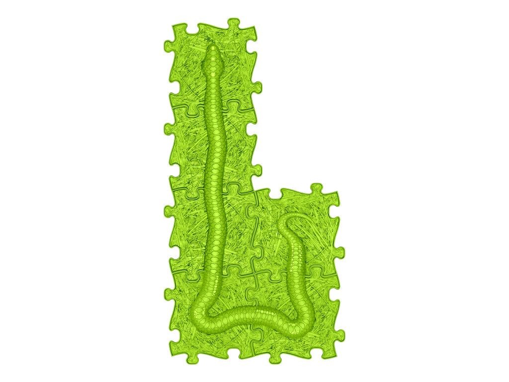 Tapis sensoriel Muffik parcours Serpent - 6 pièces, vert anis